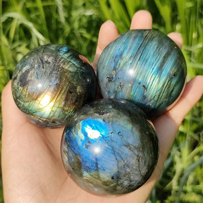 Olivenorma Natural Labradorite Crystal Sphere