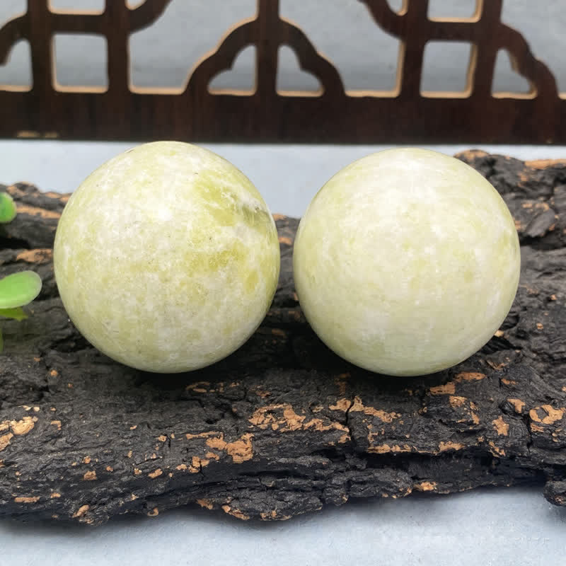 Olivenorma Set of 3 Natural Lantian Jade Crystal Sphere