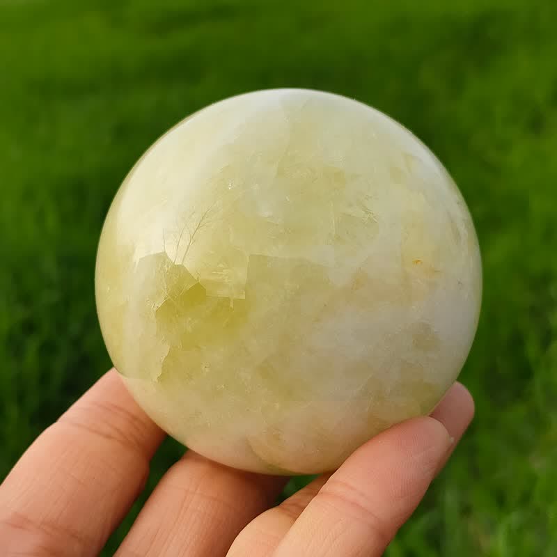 Olivenorma Set of 3 Natural Lantian Jade Crystal Sphere