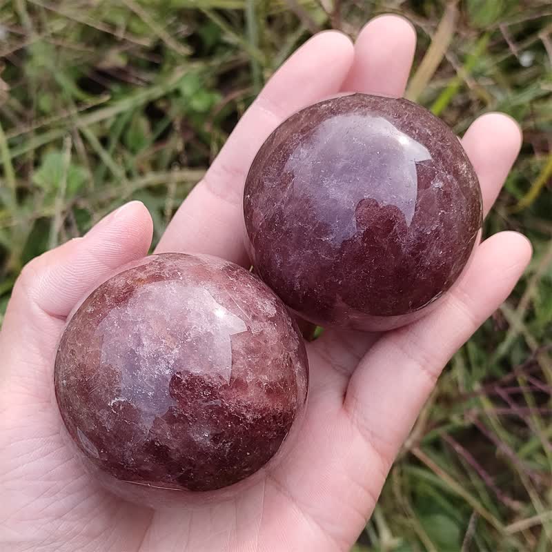 Olivenorma Natural Strawberry Quartz Crystal Sphere