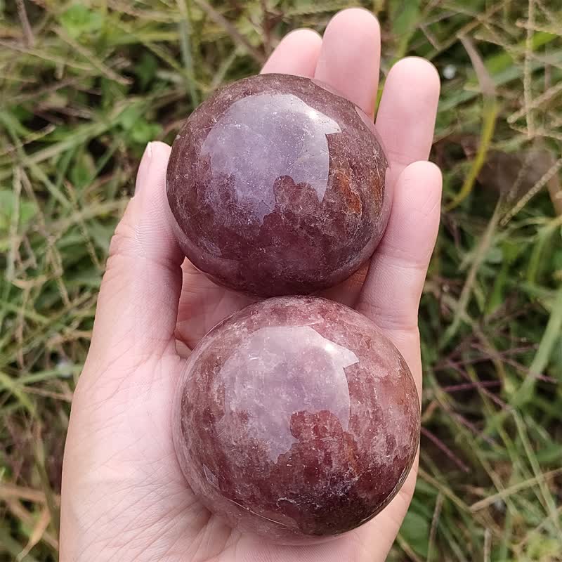 Olivenorma Natural Strawberry Quartz Crystal Sphere