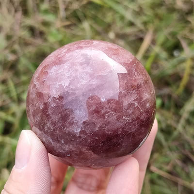 Olivenorma Natural Strawberry Quartz Crystal Sphere