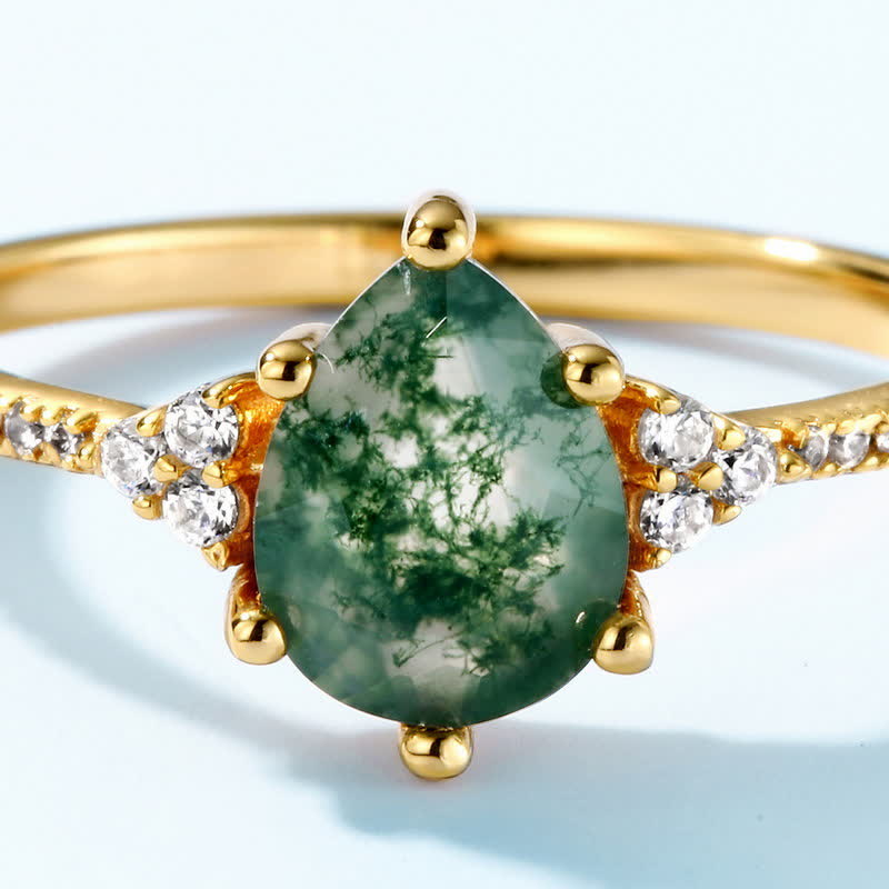 Olivenorma Golden Moss Agate Water Drop Jewelry Set - image 14