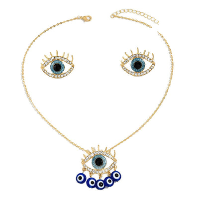 Olivenorma White Zircon Blue Topaz Evil Eye Jewelry