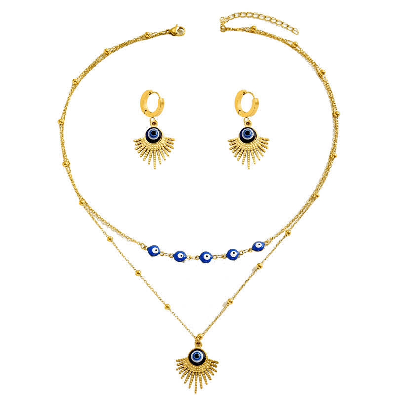 Olivenorma Blue Evil Eye Necklace Earrings Jewelry Set