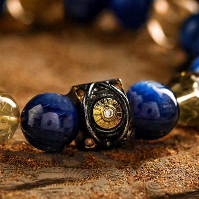 Olivenorma Natural Blue Tiger Eye Men's Beaded Bracelet