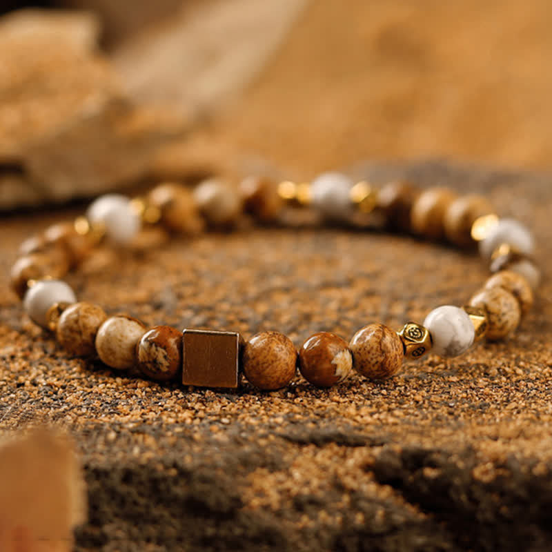 Olivenorma 6mm Natural Stone Men's Beaded Bracelet