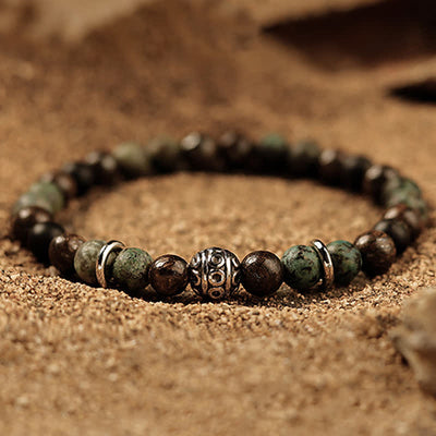 Olivenorma 6mm Natural Stone Men's Beaded Bracelet