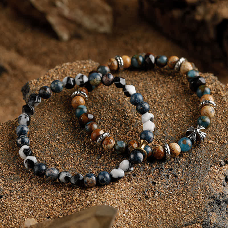 Olivenorma 6mm Natural Stone Men's Beaded Bracelet