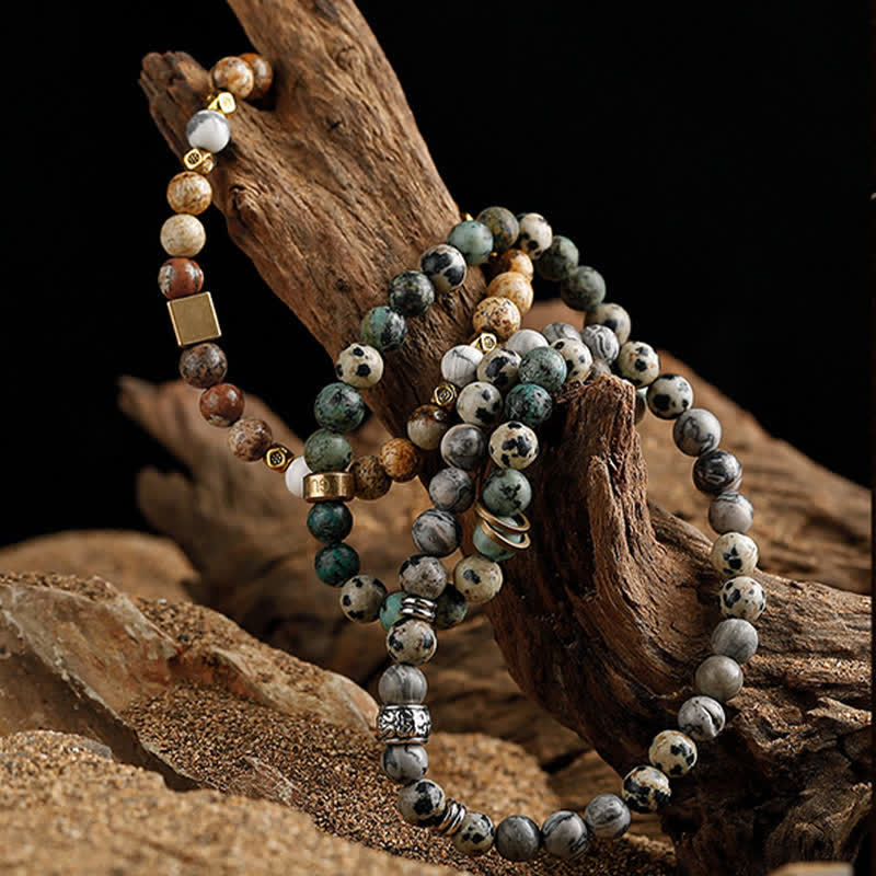 Olivenorma 6mm Natural Stone Men's Beaded Bracelet