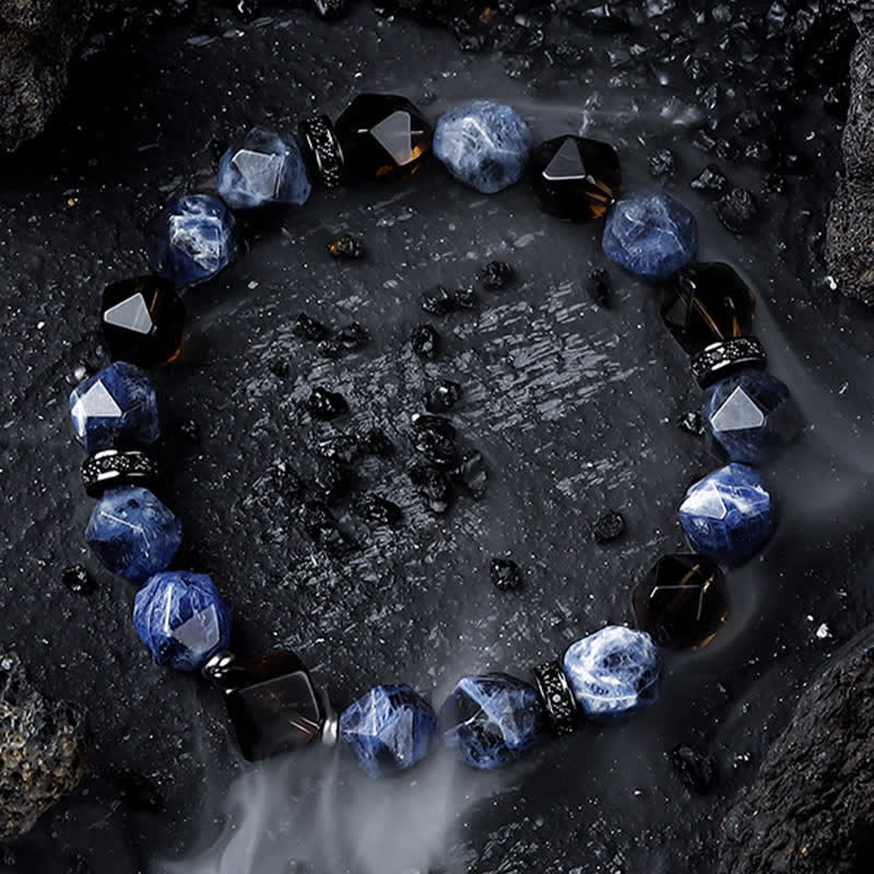 Olivenorma Natural Sodalite African Turquoise Men's Beaded Bracelet