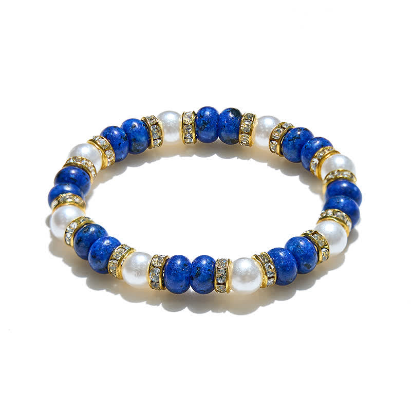 Olivenorma Natural Freshwater Pearl Lapis Lazuli Women Bracelet