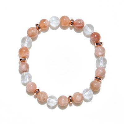 Olivenorma Natural Sun Stone Clear Crystal Women Bracelet