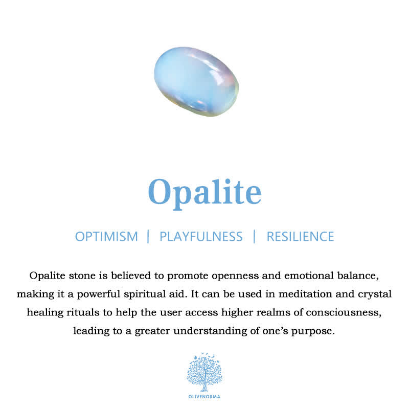 Olivenorma Opalite & Blue Glass Orgone Pyramid