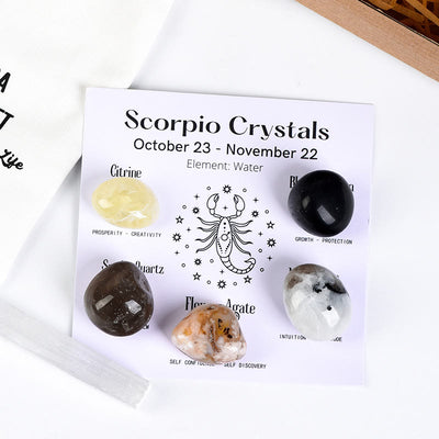 Olivenorma Zodiac 12 Constellations Healing Natural Crystal Set