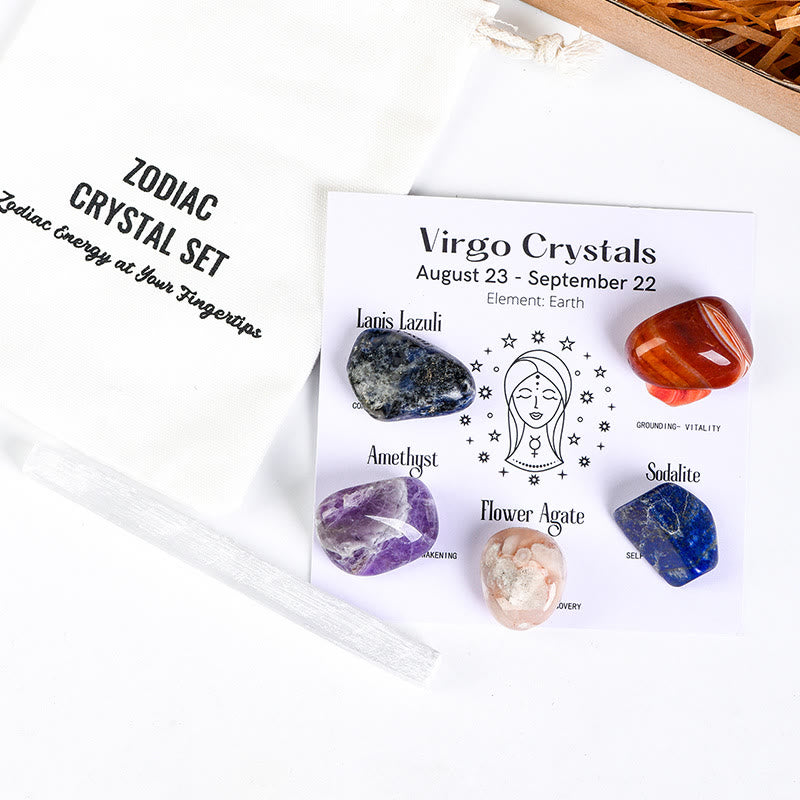 Olivenorma Zodiac 12 Constellations Healing Natural Crystal Set