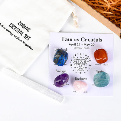 Olivenorma Zodiac 12 Constellations Healing Natural Crystal Set