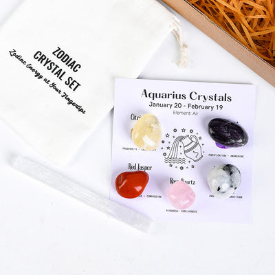 Olivenorma Zodiac 12 Constellations Healing Natural Crystal Set