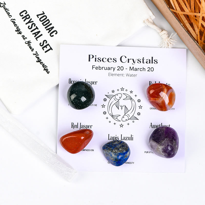 Olivenorma Zodiac 12 Constellations Healing Natural Crystal Set