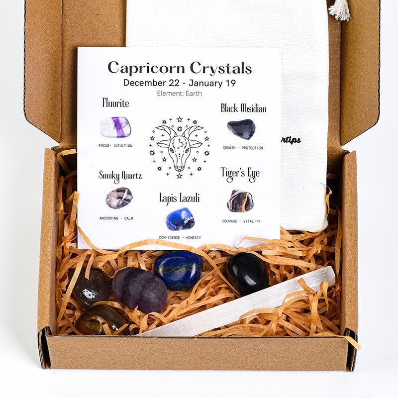 Olivenorma Zodiac 12 Constellations Healing Natural Crystal Set