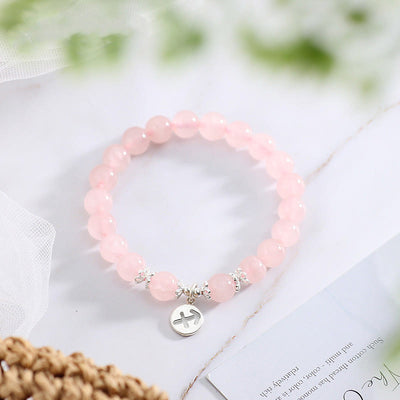 Olivenorma Natural Rose Quartz Zodiac Cute Women's Bracelet