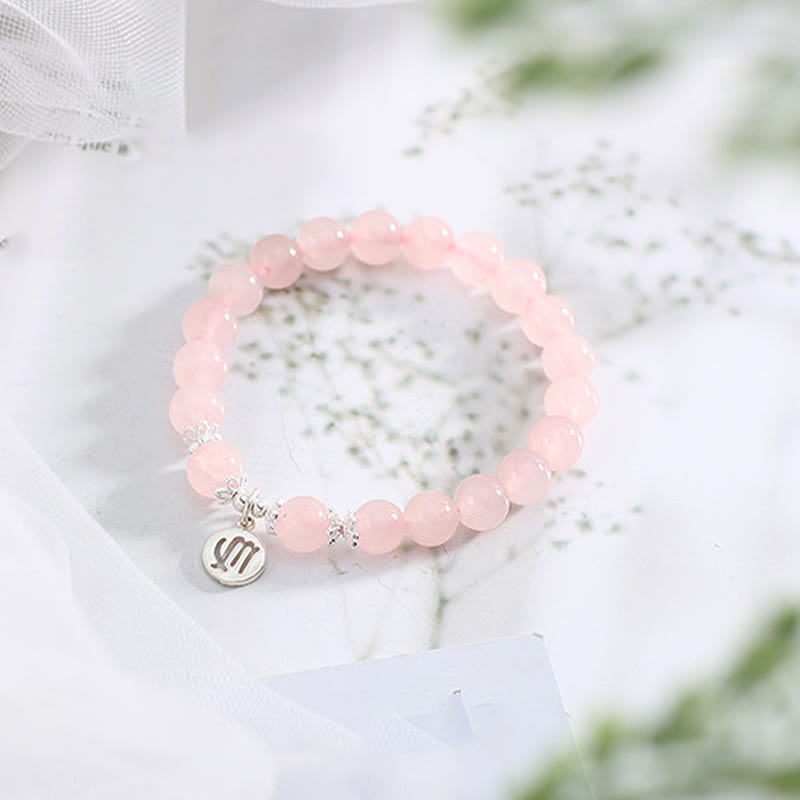 Olivenorma Natural Rose Quartz Zodiac Cute Women's Bracelet