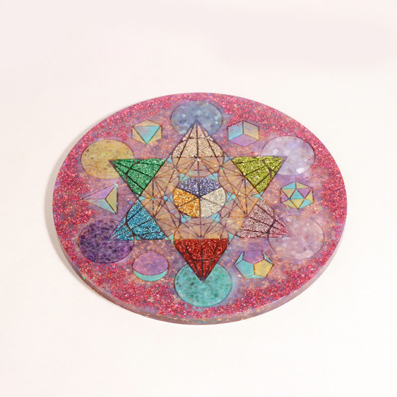 Olivenorma Natural Crystal Chakra Orgone Pyramids Base Crystal Array