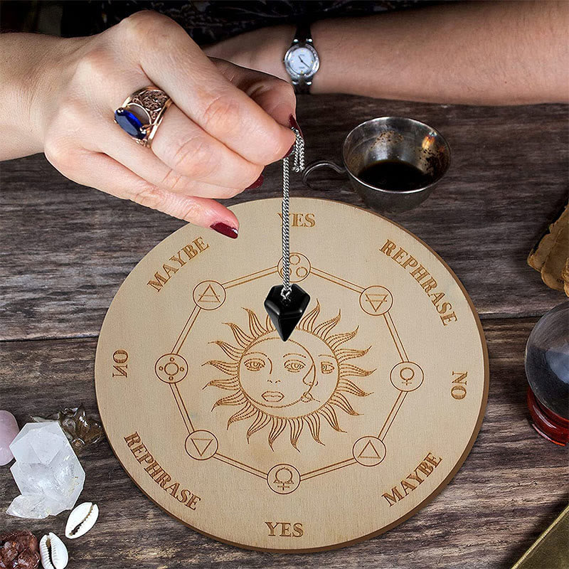 Olivenorma Witchcraft Wooden Dowsing Pendulum Energy Board