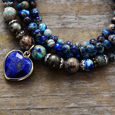 Olivenorma Lapis Lazuli Blue Emperor Stone Multi-layer Bracelet