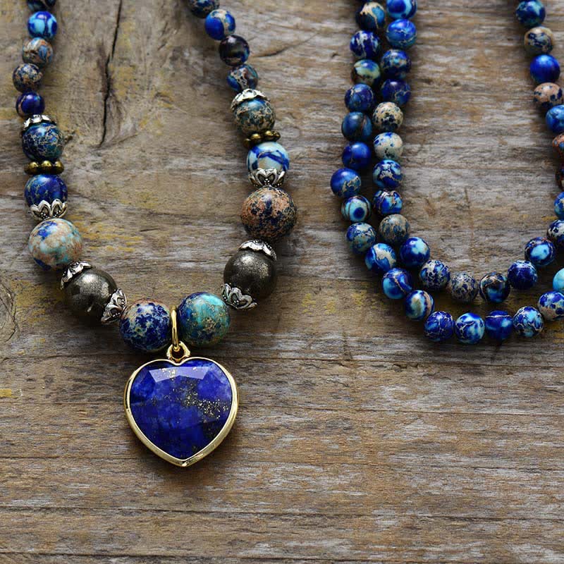 Olivenorma Lapis Lazuli Blue Emperor Stone Multi-layer Bracelet