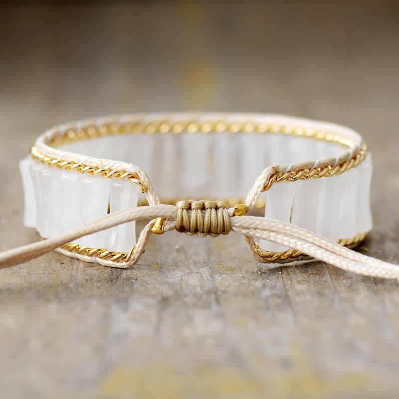 Olivenorma Bamboo Shape Crystal Beads Wrap Bracelet