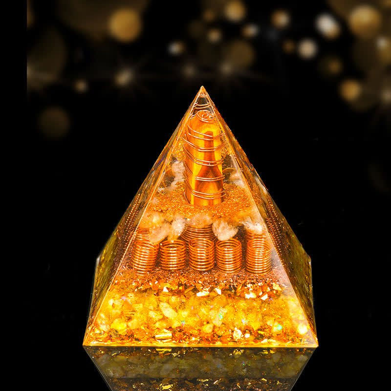 Olivenorma 12cm Natural Stone Energy Healing Orgone Pyramid