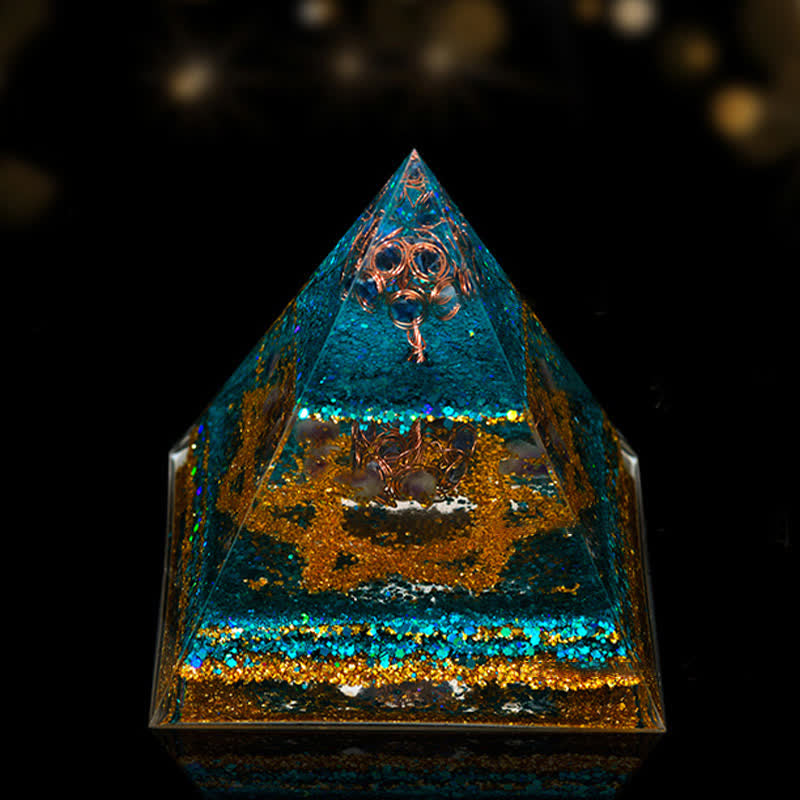 Olivenorma 12cm Natural Stone Energy Healing Orgone Pyramid