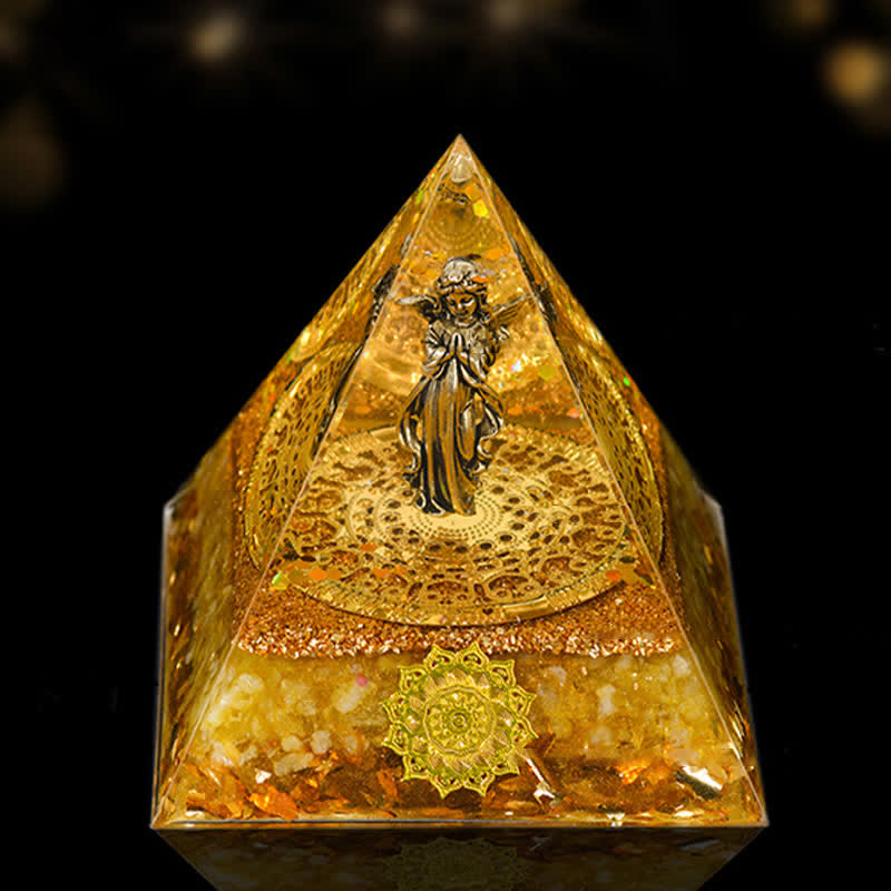 Olivenorma 12cm Natural Stone Energy Healing Orgone Pyramid