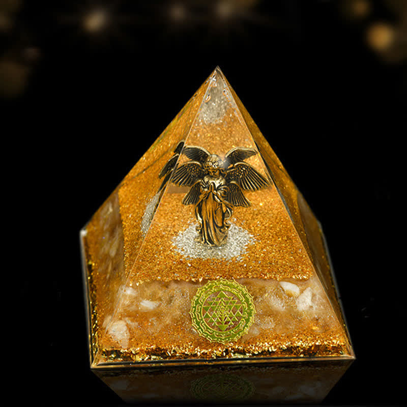 Olivenorma 12cm Natural Stone Energy Healing Orgone Pyramid