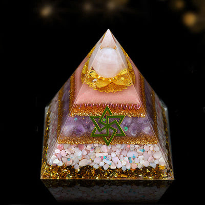 Olivenorma 12cm Natural Stone Energy Healing Orgone Pyramid