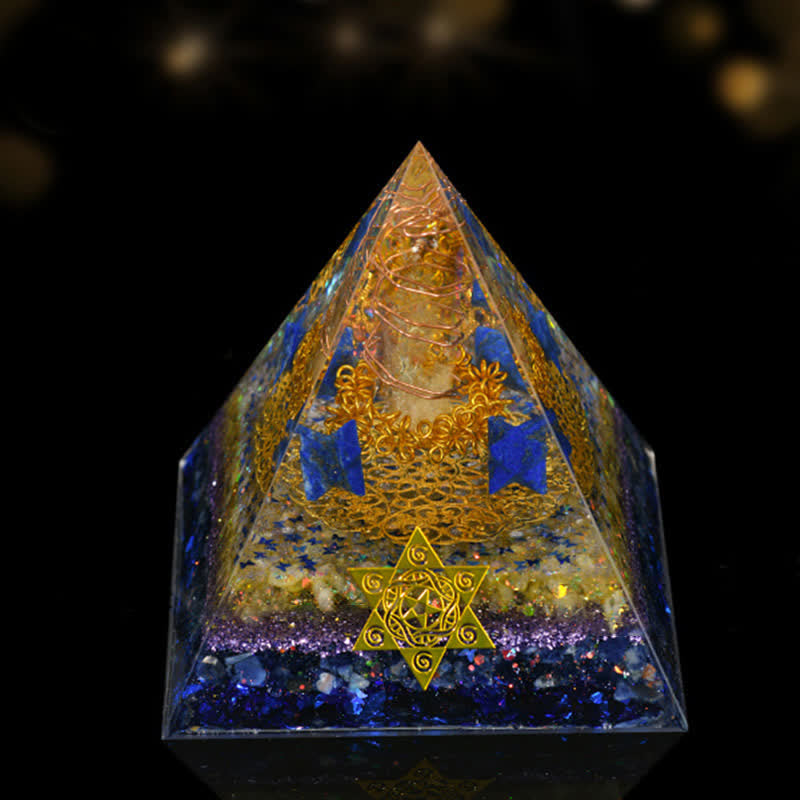 Olivenorma 12cm Natural Stone Energy Healing Orgone Pyramid