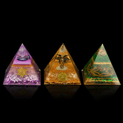 Olivenorma 12cm Natural Stone Energy Healing Orgone Pyramid