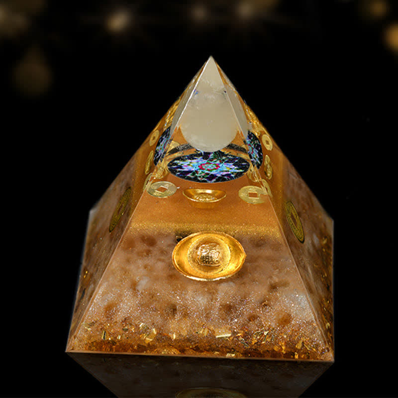 Olivenorma 12cm Natural Stone Energy Healing Orgone Pyramid