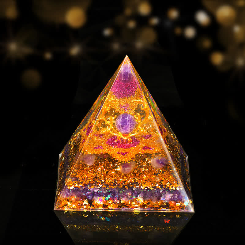 Olivenorma 12cm Natural Stone Energy Healing Orgone Pyramid