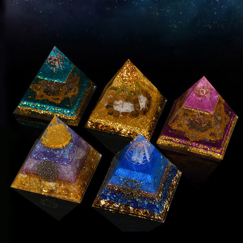 Olivenorma 12cm Natural Stone Energy Healing Orgone Pyramid