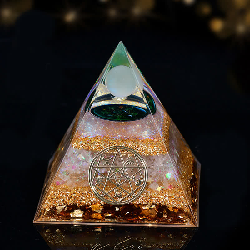 Olivenorma Natural Stone Five Elements Orgone Pyramid