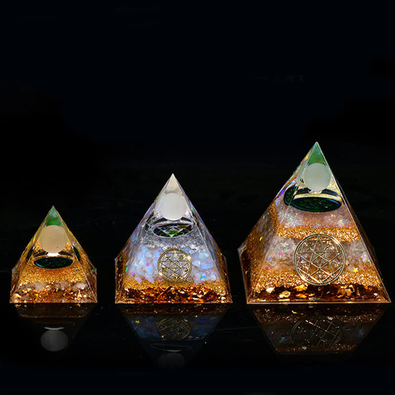 Olivenorma Natural Stone Five Elements Orgone Pyramid