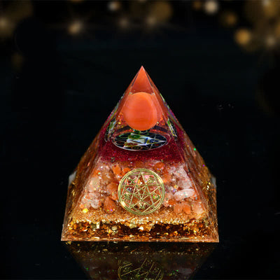 Olivenorma Natural Stone Five Elements Orgone Pyramid