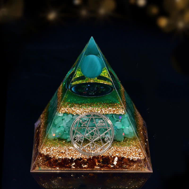 Olivenorma Natural Stone Five Elements Orgone Pyramid