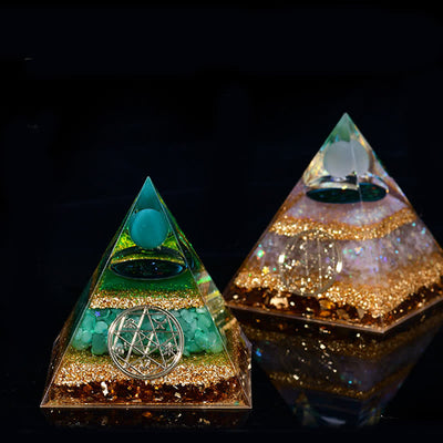 Olivenorma Natural Stone Five Elements Orgone Pyramid