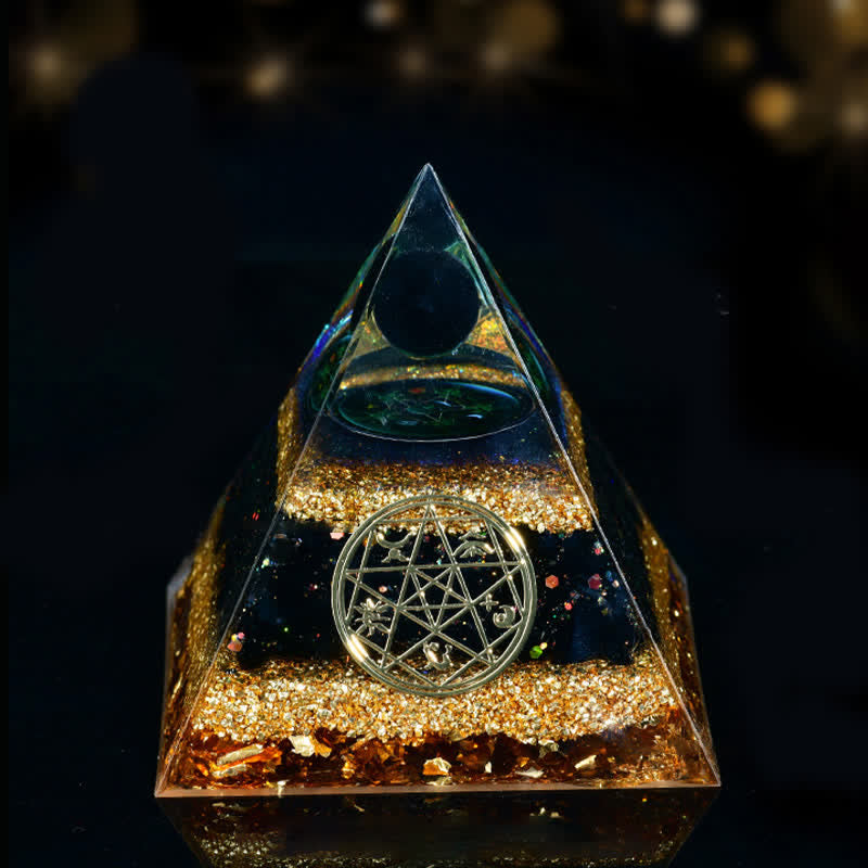 Olivenorma Natural Stone Five Elements Orgone Pyramid