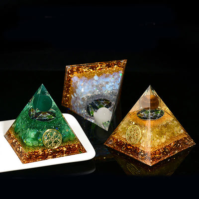 Olivenorma Natural Stone Five Elements Orgone Pyramid