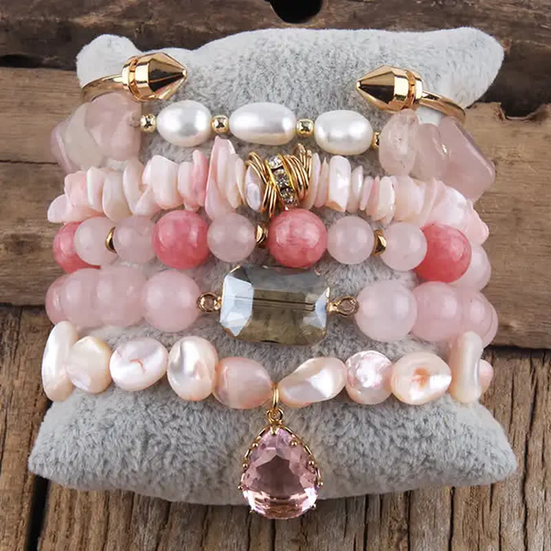 Olivenorma Crystal Beads Metal Accessories Bracelet Set