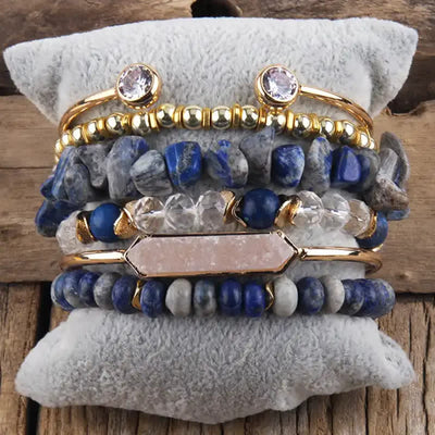 Olivenorma Crystal Beads Metal Accessories Bracelet Set